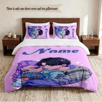 Rumi & Jinu Personalized Custom Name 3‑Piece Bedding Set Soft Duvet Cover Set For Bedroom Home Decor 140cmx210cm