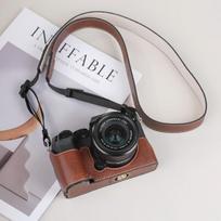 Universali vaizdo kameros dėklas Fujifilm XT30 II XT20 XT5 XS10 XS20 XM5 - Minkštas odinis dangtelis su pasirenkamu dirželiu XS20 Coffee Camera Case with Strap