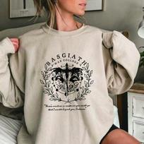 „Basgiath War College“ patogūs spalvoti megztiniai Ketvirtojo sparno marškinėliai „Fly or Die“ viršūnės, violetinės „Sorrenggail“ džemperis, knyginė dovana L chaki