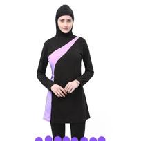 Moteriški musulmoniški kuklūs islamiški pilno dangčio Burkini paplūdimio plaukimo kostiumai XXXL violetinė
