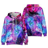 10 Colors KPop Demon Hunters Cartoon Printed Sweatshirt Outdoor Sport Cosplay Pullovers Hoodie Cosplay Costume XXS violetinė