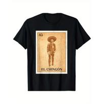 European sizes EL CHINGÓN. Zapata Mexican bingo version T-Shirt 4XL juoda