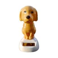 Solar Dog Car Puppy Nodding Swing Toy Dashboard Toy Yellow Figure Auto brown