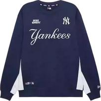 New Era MLB Round Neck Casual Color Block Pullover Long Sleeve Sweatshirt Unisex sweatshirt Navy-Blue 14397974 L gray