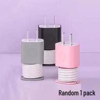 Charger Case: Scratch-Resistant Silicone Cover with Cable Organizer & Anti-Breakage Cord Winder. gray