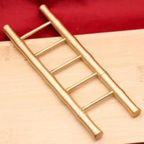 Handcrafted Yellow Brass Ladder Ornament: Creative Desktop Bronze Metal Gift beige