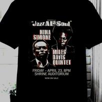 Jazz Lovers: DOPE ReFind- M&N Concert Poster! Black History, Coltrane, Thelonious, Bird Parker, Billie Holiday, herbie hancock, kind of blue T-shirt XL black