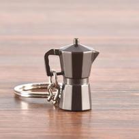 Moka Pot Coffee Keychain Unique Barista Pendant Lightweight Anti-Rust Key Ring for Backpack Charm Gift A1 gray