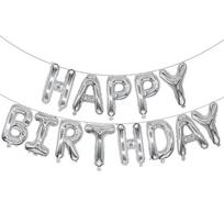 16  Rose Gold Birthday Letter Balloon Set - Happy Birthday Aluminum Foil Balloons white