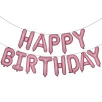 16  Rose Gold Birthday Letter Balloon Set - Happy Birthday Aluminum Foil Balloons