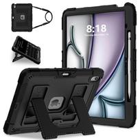 Heavy Duty Shockproof Case for iPad Air 13 11 M4/3/2 Air 4 5 Mini 6 A17 Pro Rugged Protective Cover with Pen Holder/Kickstand for iPad mini A17Pro juoda