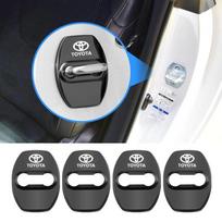 4 vnt. Automobilio durų spynos dangtelis Anti Scratch Apsauginiai sagtelių dangteliai Toyota Yaris Hilux Prius Auris Corolla Camry RAV4 priedams juoda
