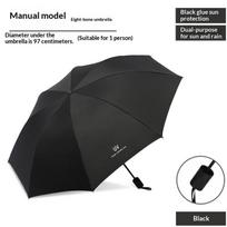 Triple-Fold Thickened Sun Protection Umbrella Forest-Style Sun Umbrella With Uv-Protected And Thickened Rain Umbrella A black