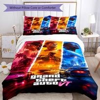 Grand Theft Auto Quilt Cover Set Perfect for Bedrooms Machine Washable Perfect Gift for Friends Family 140cmx200cm