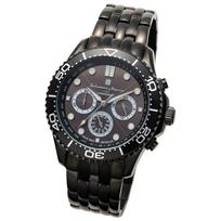 Salvatore Marra Men's Radio-Controlled Solar Chronograph Watch, Black, 10 ATM Water Resistance gray