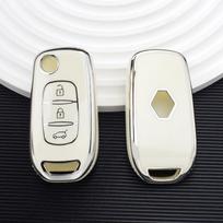 3 mygtukų madingas TPU beraktės automobilio rakto dėklas Renault Megane Koleos Scenic Duster Captur Clio IV Logan Fluence Laguna balta