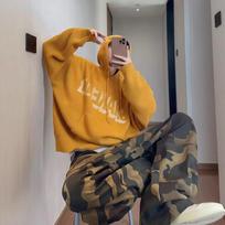 Men's Retro Lazy Style Winter Salted Egg Yolk Hoodie - Soft, Heavyweight, Loose Drapey Knitwear Coat XL geltona