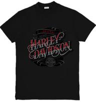 Harley-Davidson įkvėptas grafinis unisex marškinėlis su erelio ir kaukolės grafika S-3XL 4XL black