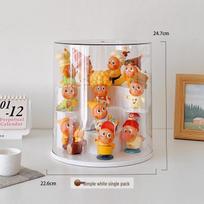 Star People Acrylic Figurine Display Cabinet: Round Transparent Storage Shelf for Boxed Models & Dolls. gray