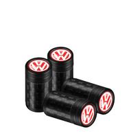 UDXKW1 4pc Car Tire Valve Caps Tyre Rim Stem Cover Decorative for VW T-ROC Golf Sharan Passat Polo Tiguan R Line GTI Tiguan T-ROC Jetta black