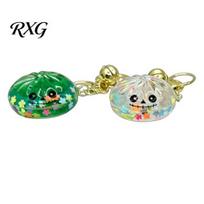 Cartoon Dumpling Bag Charm 1/2/3/5Pcs Keychain with Steamer Box, Halloween Steamed Bun Keyring Bell, Handbag Backpack Purse Decoration 2pcs B beige