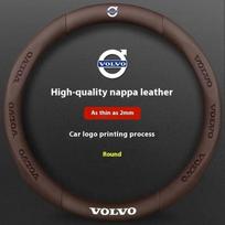 Ratų gaubteliai Volvo XC40 XC60 XC70 XC90 S40 S60 S80 S90 V40 V60 V70 V90 C70 Anglies pluoštas Odinis automobilio vairo dangtelis Automobilio oro kondicionierius black
