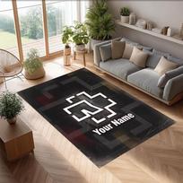 Rammstein Kristalinis Aksominis Kilimas, Individualus Vardas Tekstas Personalizuotas Neslystantis Grindų Kilimėlis Namų Dekoro Dovana 80cmx120cm