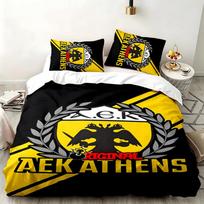 AEK Atėnai 3 dalių komplektas Puikiai tinka miegamajam Jaukus patalynės komplektas apima užvalkalą ant antklodės ir du užvalkalus Ideali dovana gimtadieniui ar Kalėdoms 140cmx210cm