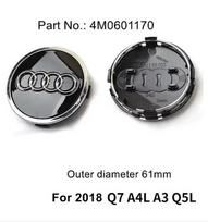 4pcs AUDI 60/61/68/69/77MM/135MM Car Wheel Center Hup Cap Cover for A6L A7 A8 A3 A4 A5 A6 S3 S4 Q3 Q5 Q5L Q7 RS3 RS4 RS5 RS6 TT black