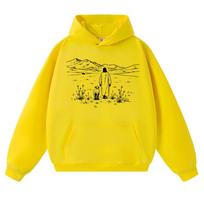 Funny Jesus Shepherd Graphic Hoodie Christian Mountain Landscape Faith Long Sleeve Oversized Fleece Streetwear 2XL yellow