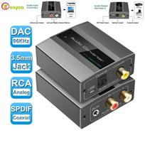 Analog to Digital Audio Converter PCM L/R 3.5mm Aux Jack Stereo Audio to Optical Toslink SPDIF Coaxial Adapter A to D audio Check note