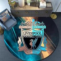 Liverpool futbolo klubas 3 raundų kilimas, kilimėlis svetainei, miegamajam, sofai, žaidimų kambariui dekoruoti, neslystantis grindų kilimėlis 100cmx100cm