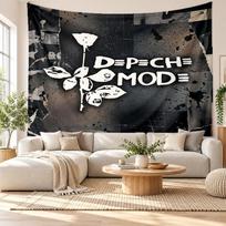 Depeche Mode Wall Tapestry, Soft Fabric Wall Hanging, Decorative Backdrop For Bedroom Home Wall Art 130cmx150cm gray