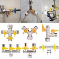 New Brass Faucet Diverter Valve Thickened Anti-leak Shut Off Valve Nipple Adapter 1/2  Hose Barb Hose Pipe Fitting Shower Head Style 6