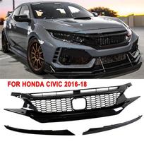 Priekinės viršutinės grotelės Honda 2016-2018 m. Civic 4 durų ir 2 durų modeliams Honda 2016-2019 m. Civic Si, 5 durų... gray
