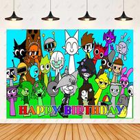 Hot Game-Incredibox Sprunki Kids Birthday Party Balloon Banner Background Cake Topper Decoration Baby Boy Party Supplies Gifts