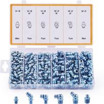 50Pcs 45,90,180 Degree Grease Fittings  Grease Fitting Assortment Grease Zerk  Replacement Kit gray