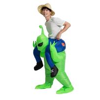 Adult Riding on Alien Inflatable Costume Party Halloween Costume Cosplay for man Women Adult 150-190cm žalia