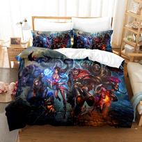 League Of Legends Lady Of Luminosity And Vn Design Quilt Set Three-Piece Lol Game Character Print Bedding Duvet Set King Size AU Single(140*210cm)3pcs