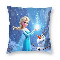 Frozen Princess Elsa  Pillowcase Printed Fabric Cushion Cover Gift Snow Queen Throw Pillow Case Cover Home Square 40*40cm 40cmx40cm