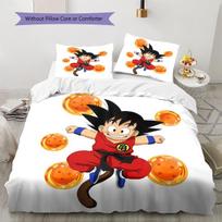 Son Goku Rašto Patalynė, Antklodės Komplektas Antklodės Užvalkalas Pagalvės Užvalkalas Namų Gimtadienio Dovana (1 * antklodės užvalkalas + 2 * pagalvės užvalkalai, be šerdies) 135x200cm black