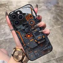 Kūrybiškas grandinės plokštės raštas Grūdintas stiklas Juodas telefono dėklas Samsung Galaxy S25 S24 S23 Ultra Plus FE Galaxy S25 black