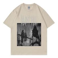 Silent Hill 2 Game Graphic T Shirts Men Women Gothic Vintage Short Sleeve Tshirt High Quality Fashion Oversized Cotton Tshirts XL beige