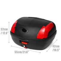 52 Litre Durable Rear Storage Luggage Topbox Case New Secure Latch Black Motorcycle Trunk With Lock Scooter Top box gray