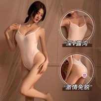 Sexy underwear open gear free high fork onesie swimsuit dead tank water sexy thin transparent women's tights One size fits all balta