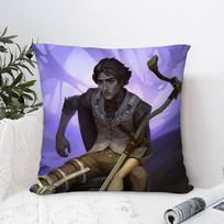 A-Arcane V-Viktor Cartoon Pillow Case Plush Fabric Soft Pillowcase Double Sided Print Sofa Cushion Cover Throw Pillow Cover Peach skin 18*18(CM)-1Pcs gray