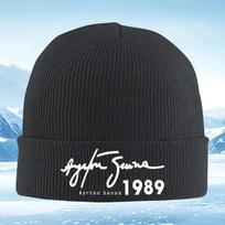 Ayrton Senna signature  iconic design Unisex Women Unisex Knitted Hat Beanie Pullover Cap Winter Thermal Warm Christmas Ou black