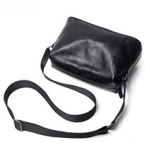 Men Top Grain Leather Crossbody Bag tamsiai ruda spalva