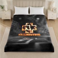 Rammstein Print Flannel Blanket Cozy Lightweight Plush Throw Blanket For Bed Sofa Household Use 130x150cm gray