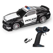 New Rechargeable 1/12 RC Police Racing Car 2.4G Radio Control Cars Toy with Cool Lights Drift Vehicle Toys for Boys Girl Kids Children Birthday Gifts B gray